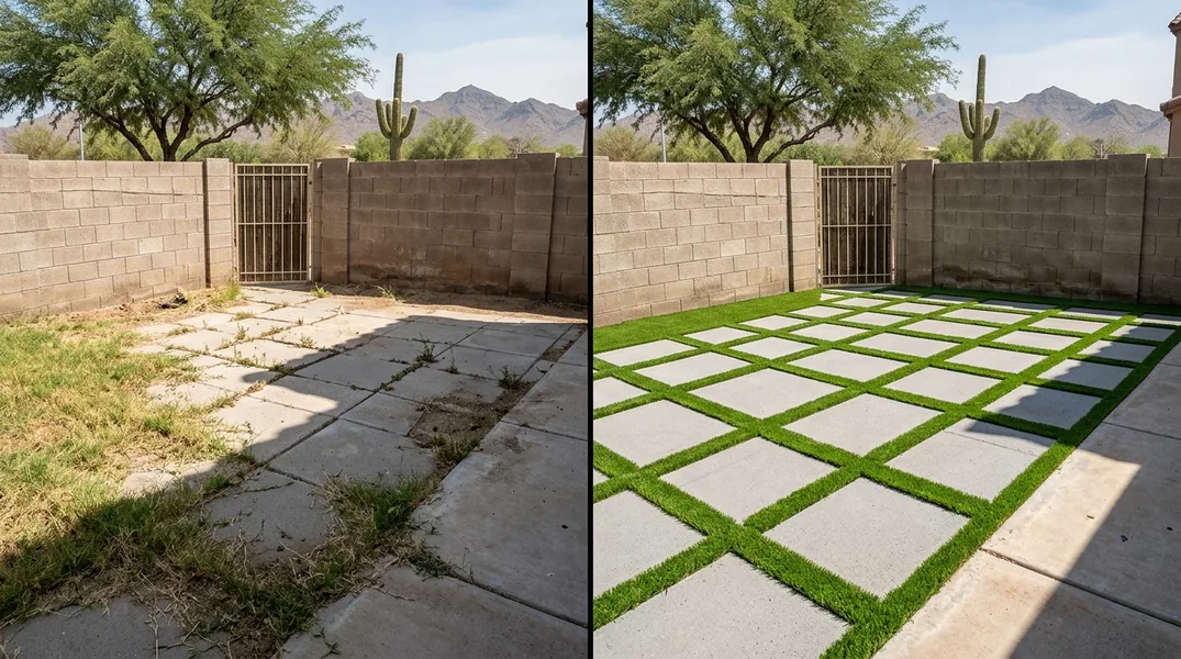 Result artificial grass installation in Peoria - Peoria Turf Installation