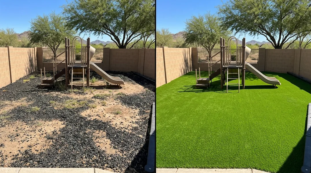 Result artificial grass installation in Peoria - Peoria Turf Installation